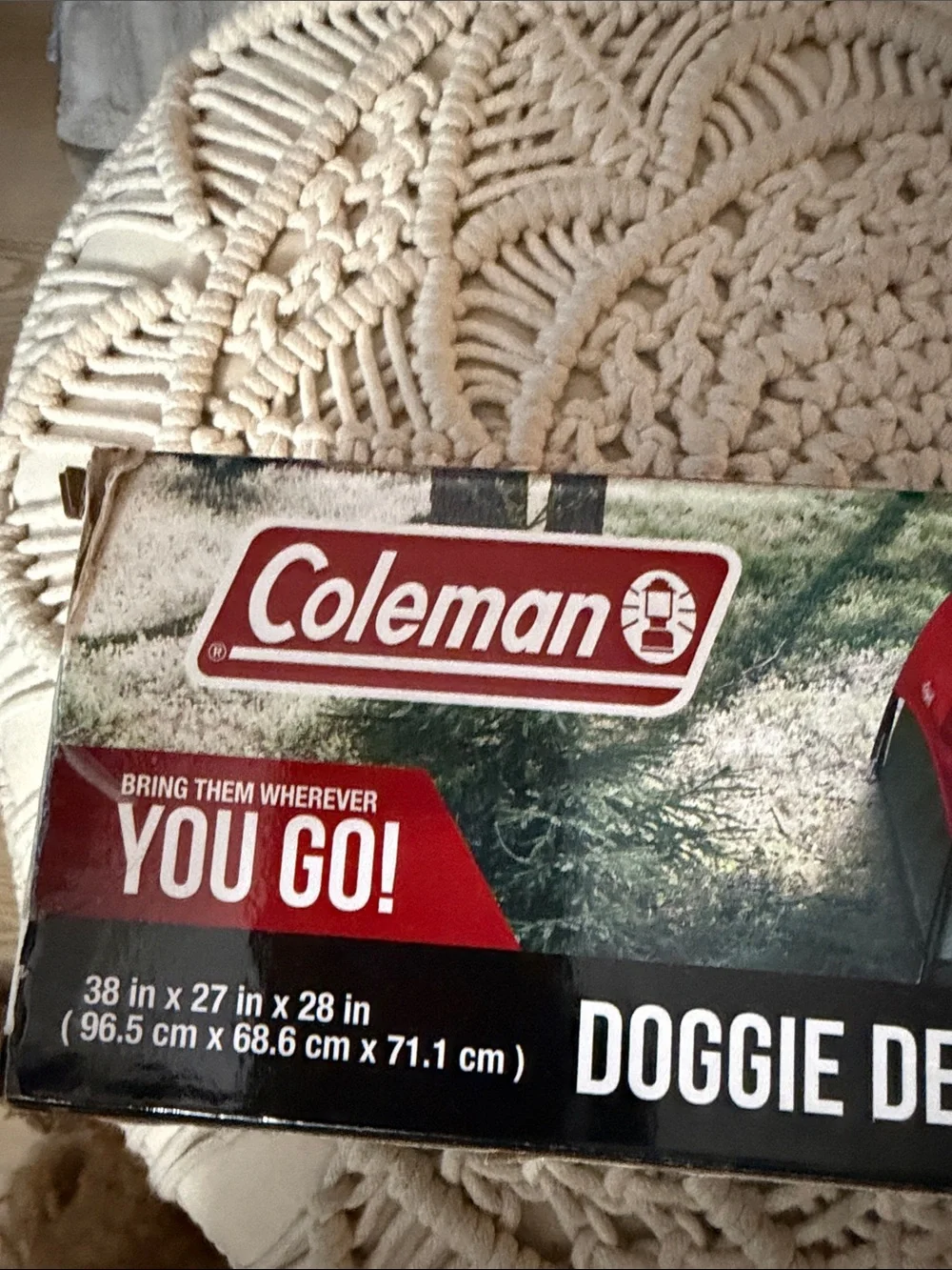 Coleman Red and Gray Doggie Tent - Portable Waterproof Pet Shelter